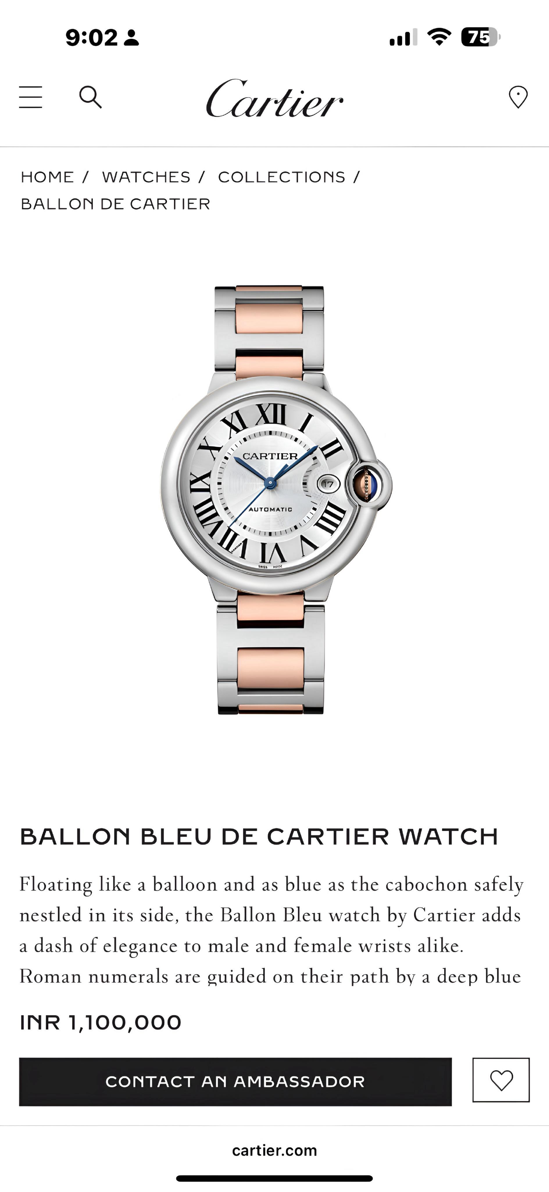 Imported Cartier Ballon For her