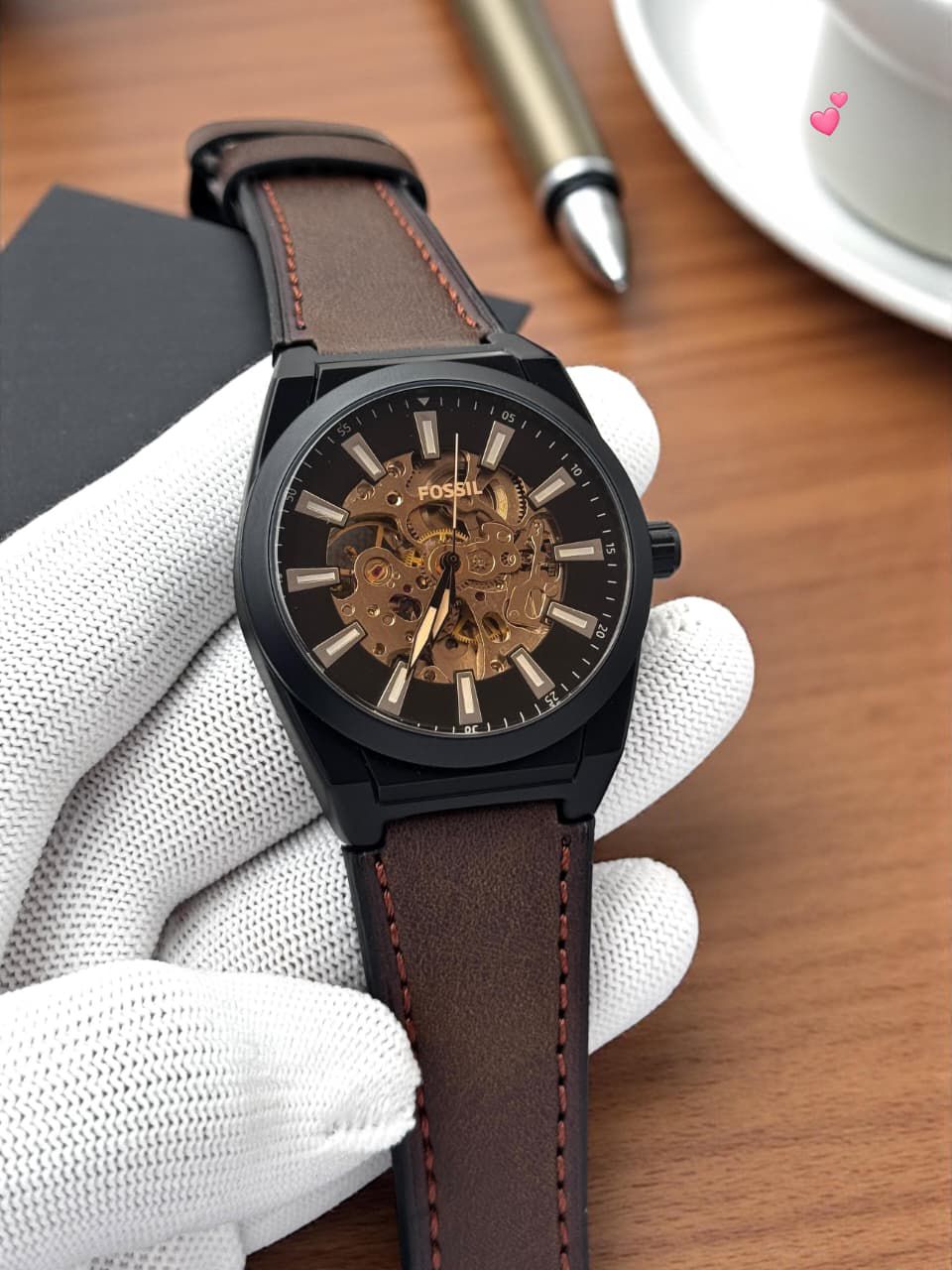 Fossil Leather Automatic For Him
