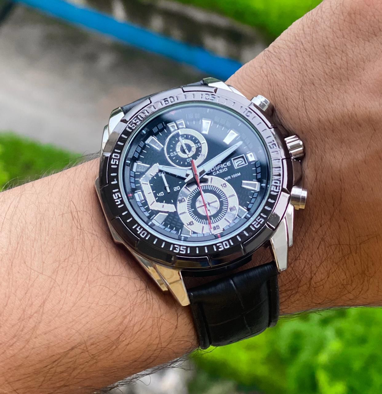 Edifice - Black leather strap