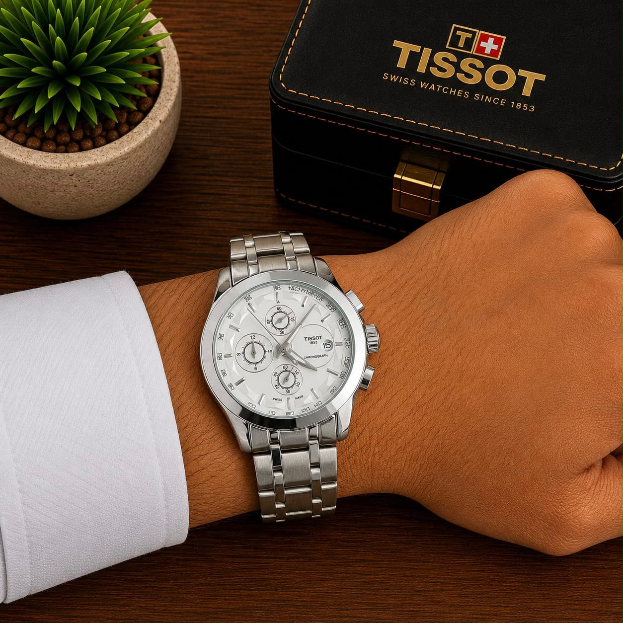 TISSOT 1853 COUTURIER CHRONOGRAPH - SILVER